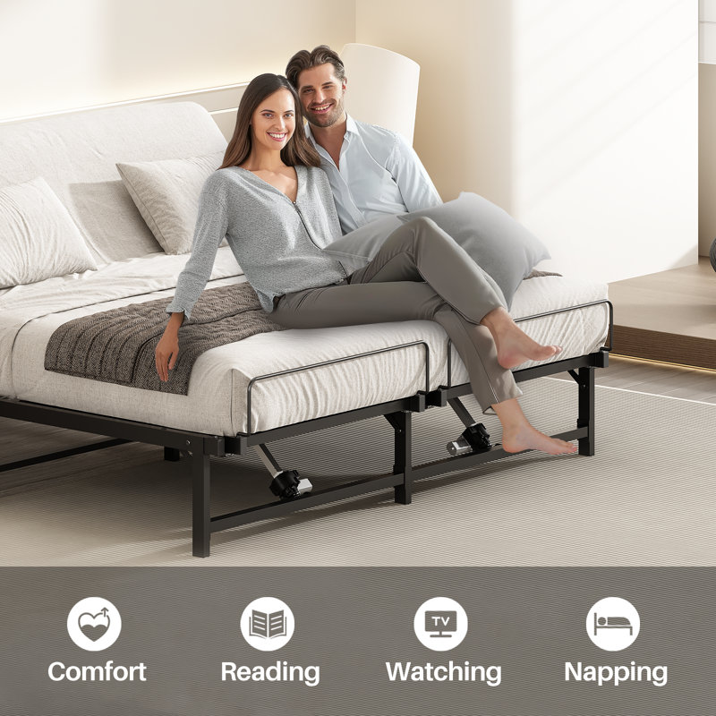 Redlife Adjustable Bed Frame Queen Electric Bed Frame Easy Assembly Split Bed Frame For Adjustable Base Reclining Bed With Quiet Motor Wireless Remote Control Frame Only No Mattress Wayfair